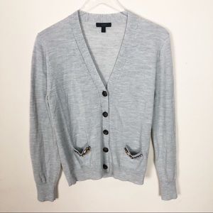 Embellished Jewel Grey J.Crew Cardigan